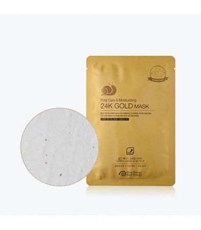 Maska Gold Snail z 24 karatowym złotem- nawilżenie oraz na rozszerzone pory 1 sztuka