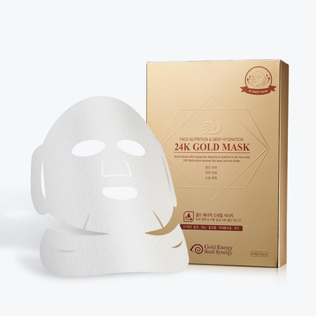 Maska Gold Snail z 24 karatowym złotem- odżywcza i głęboko nawilżająca opakowanie 10 sztuk